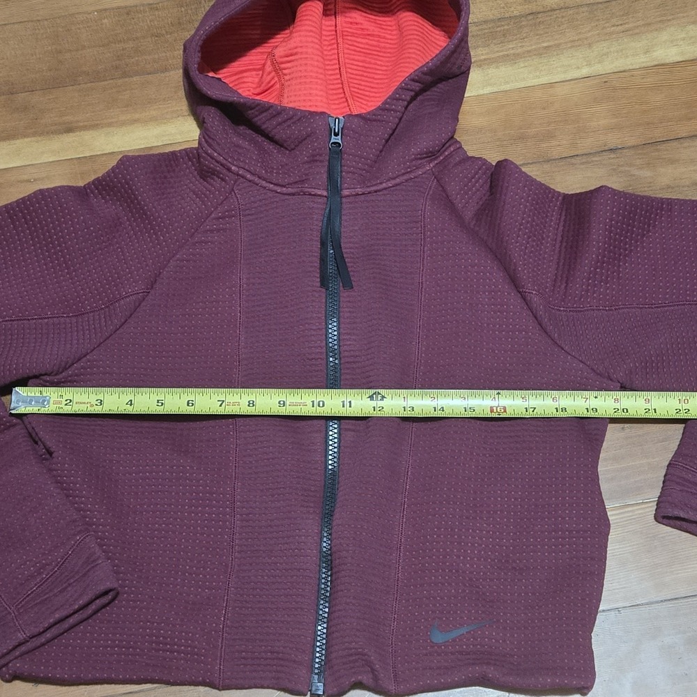 Nike Tech Fleece Full Zip Hoodie Womens Size S Burgundy Engineered Zip Jacket - Picture 11 of 12